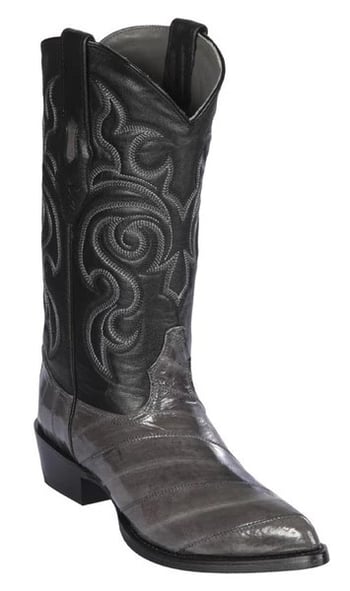 Los Altos  Gray Genuine Eel SKin J Toe Cowboy Boots 990809