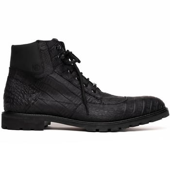 Marco Di Milano "Leoni"  Oil Black Genuine Caiman Crocodile Boots