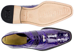 Belvedere "Mare" Purple Genuine Eel / Ostrich Leg Shoes 2P7.