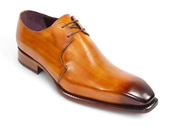 Emilio Franco "Franco" Cognac Genuine Italian Calf Leather Lace-Up Dress Shoes.