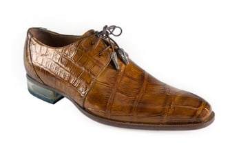 Mauri ''4851/2'' Mustard Burnished Genuine Body Alligator Hand Painted Shoes.