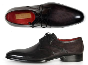 Paul Parkman 054F Black Genuine Leather Derby Shoes