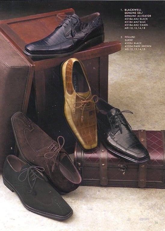 Mezlan Blackwell Genuine Alligator/Eel Shoes display picture 3