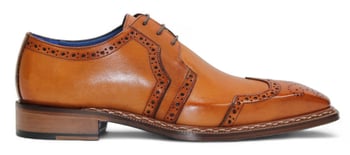 Emilio Franco Marco Gold Italian Calf Leather Derby Shoes Handmade in Italy