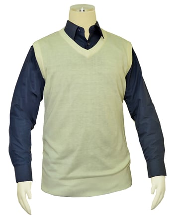 Bagazio Ivory V-Neck Pull-Over Sweater Vest BM1279