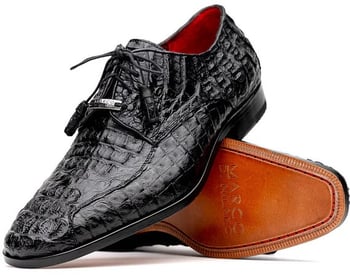 Marco Di Milano ''Apricena'' Black Genuine Caiman Crocodile Dress Shoes