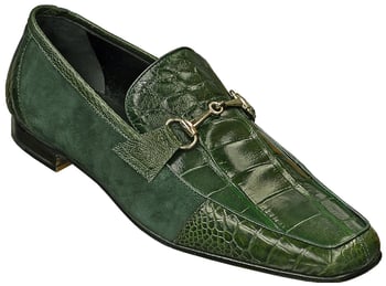 Mauri "Launch" 9234 Forest Green Genuine Alligator / Ostrich Leg / Suede Shoes