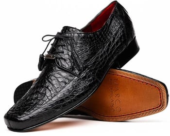 Marco Di Milano "Leonardo"  Black Genuine Caiman Crocodile Dress Shoes