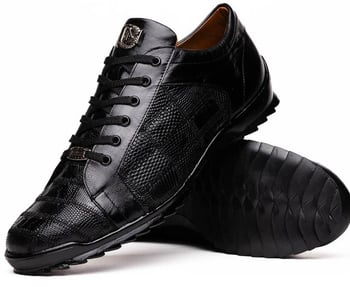 Marco Di Milano ''Bari'' Black Genuine Lizard Fashion Sneakers