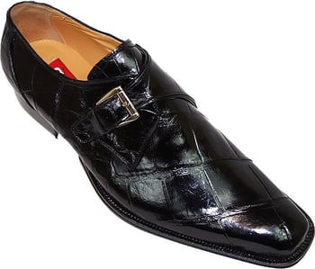 Mauri 514 Black Genuine Alligator Monk Strap Shoes