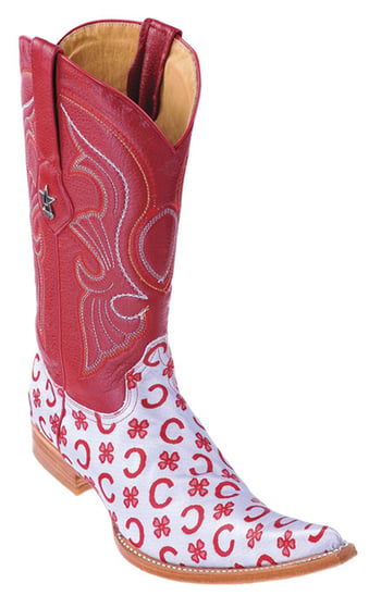 Los Altos 965312 Grey Red 6X Toe Exotic Cowboy Boots