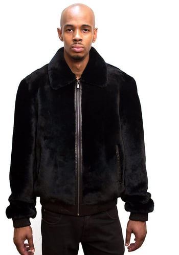 G-Gator Black Genuine Sheepskin Bomber Jacket 450.