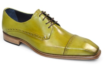 Duca Di Matiste "Lombardi" Olive Genuine Italian Calf Leather Lace-Up Dress Shoes.