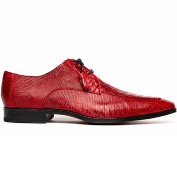 Marco Di Milano "Merida" Red Genuine Caiman And Lizard Dress Shoes