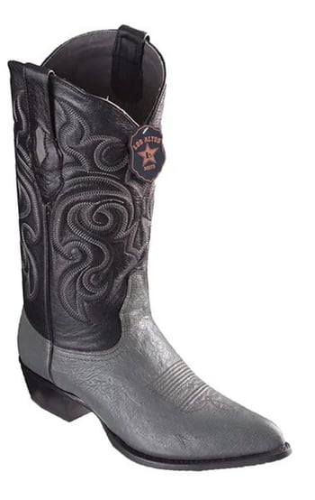 Los Altos Gray Genuine Smooth Ostrich J Toe Cowboy Boots 999709