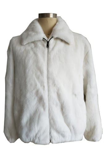 Winter Fur White Genuine Mink Full Skin Jacket M59RO1WT.