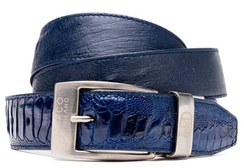 Marco Di Milano Alessio Belt Navy Genuine Ostrich Exotic Belt