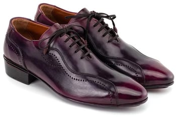 Paul Parkman 84654-PRP Purple Genuine Burnished Calfskin Handmade Casual Oxford Shoes