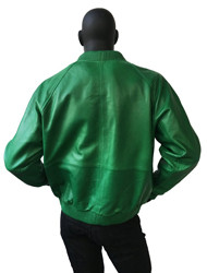 G-Gator Olive Genuine Lambskin Leather Baseball Varsity Bomber Jacket 1051.