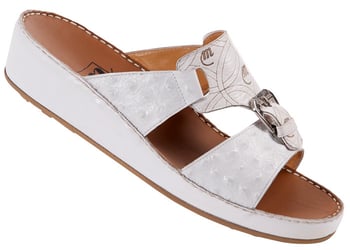 Mauri "1688/1" White Genuine Ostrich Sandals