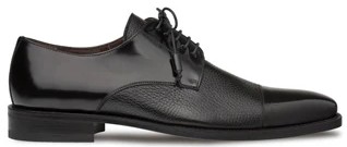 Mezlan Soka 15089 Black Calfskin and Deerskin Combination Derby Shoes