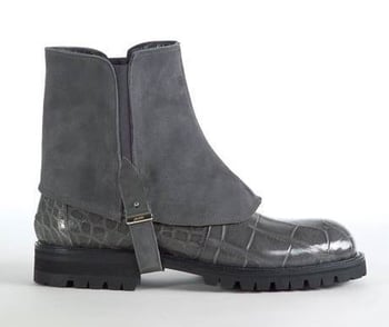 Mauri Medium Grey Genuine Alligator / Suede With Suede Strap Boots.