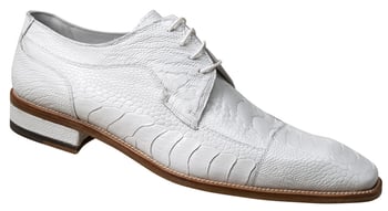 Mauri "Carrara" 4598 White Genuine All Over Ostrich Leg Shoes