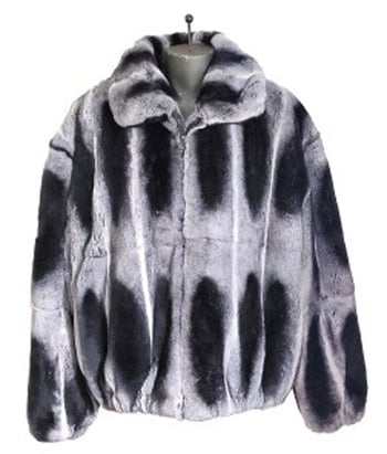 Winter Fur Chinchilla Genuine Full Skin Rex Rabbit Bomber Jacket M18R01CH.