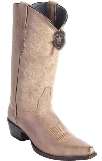 Los Altos Pomex Genuine Grisly Leather Snip Toe Cowboy Boots 942709