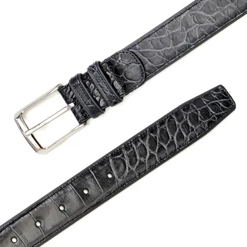 Mezlan Grey Genuine Alligator Belt AO7907.