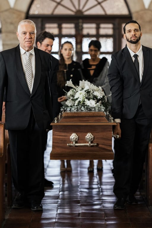people praying during a funeral