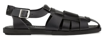 Mezlan R20257 Men's Black Smooth Calfskin Leather Fisherman Sandal.