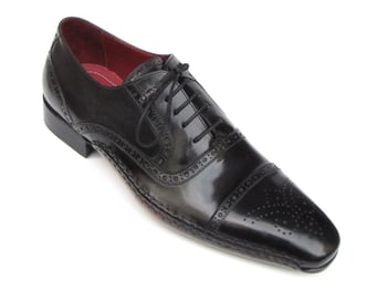 Paul Parkman Black Genuine Leather Captoe Dress Shoes 5032-BLK