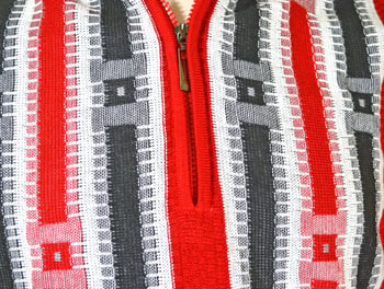 Bagazio Red / Black / White Quarter Zip Pullover Sweater BM2078