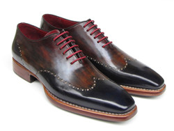 Paul Parkman 081 Navy / Red / Black Genuine Leather Wingtip Oxford Shoes