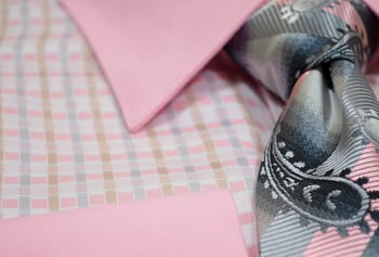 Daniel Ellissa Pink / White / Grey Dress Shirt / Tie / Hanky / Cufflink Set DS3805P2