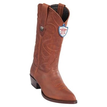 Wild West Cognac Genuine Desert Leather J Toe Cowboy Boots 2995003