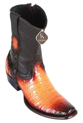 King Exotic  Faded Buttercup Genuine Caiman Belly Dubai Square Toe Cowboy Boots 479B8201