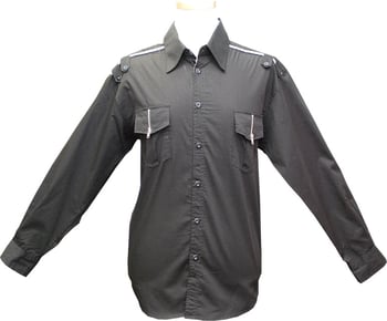 Cielo S1593 Men's Black 100% Cotton Casual Shirt with Zippers