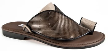 Mauri "1622/9" Brown Genuine Karung / Nappa Open Toe Slide-In Sandals.