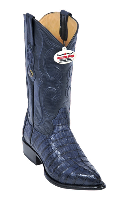 Los Altos Navy Blue All-Over Genuine Crocodile Tail J-Toe  display picture 1