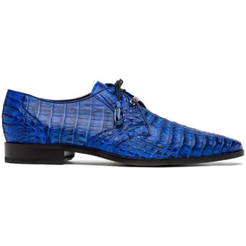 Marco Di Milano "Lacio" Electric Blue Genuine Caiman Crocodile Dress Shoes