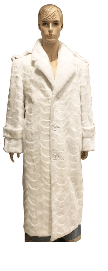 Winter Fur White Genuine Mink Paws Full Length Coat M69F01WT.