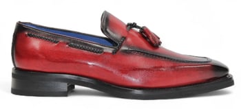 Emilio Franco Dino Red Ultra-Lite Rubber Leather Tassel Loafers