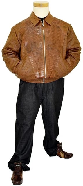 G-Gator 2 Genuine Hornback Alligator Tails / Ostrich Hide Jacket 2215