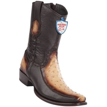 Wild West Faded Oryx Genuine Ostrich With Deer  Dubai Toe Cowboy Boots 279BF0315