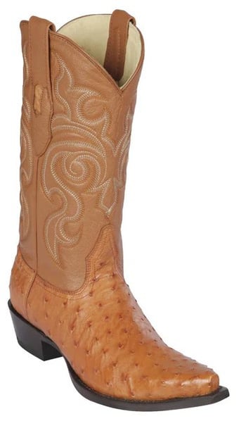 Los Altos Honey Genuine Full Quill Ostrich Snip Toe Cowboy Boots 940351