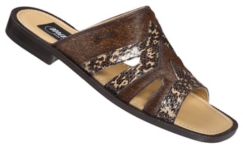 Mauri  "1716" Dune/Brown Genuine Snake Skin / Irish Coffee Pony Horse Sandals