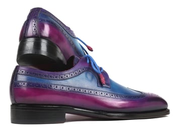 Paul Parkman "511V63" Purple / Blue Genuine Calfskin Wingtip Oxford Shoes.