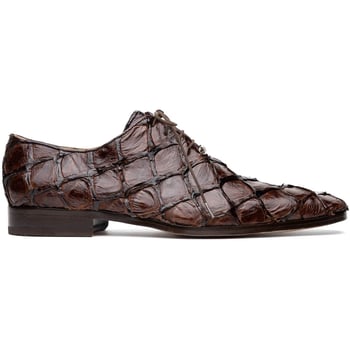 Marco Di Milano Olivieri Brown Genuine Pirarucu Fully Wrapped Oxford Shoes